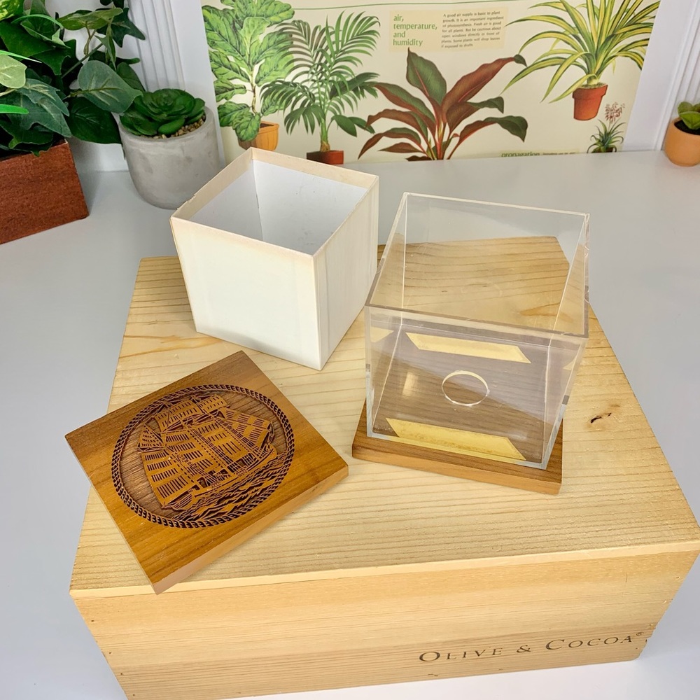 Vintage Lasercraft Etched American Walnut Box